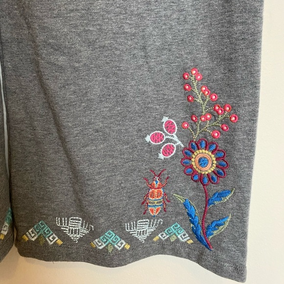 Johnny Was Griffin Wide Gray Leg Pant Large - Picture 5 of 9